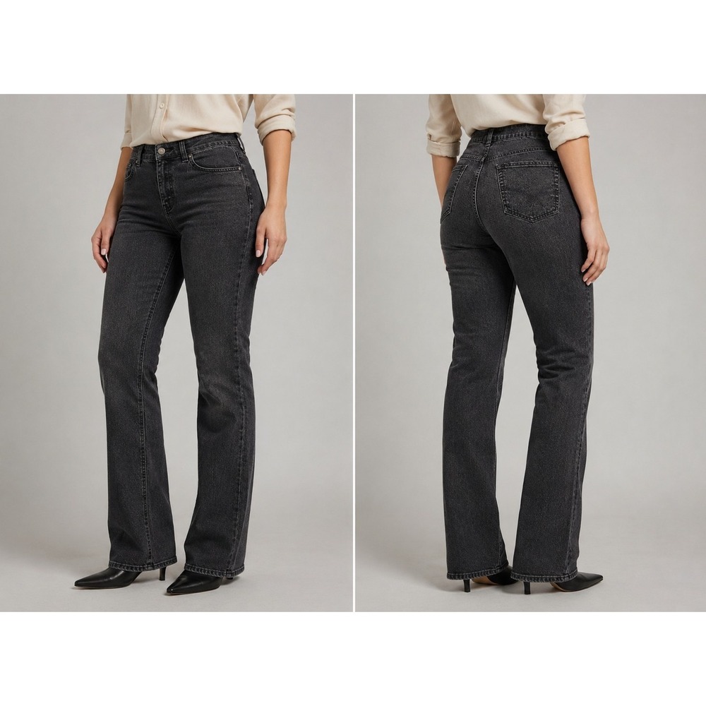 Croft & Barrow Natural Fit Women's Jeans Size 14 Short Black Stretch Bootcut